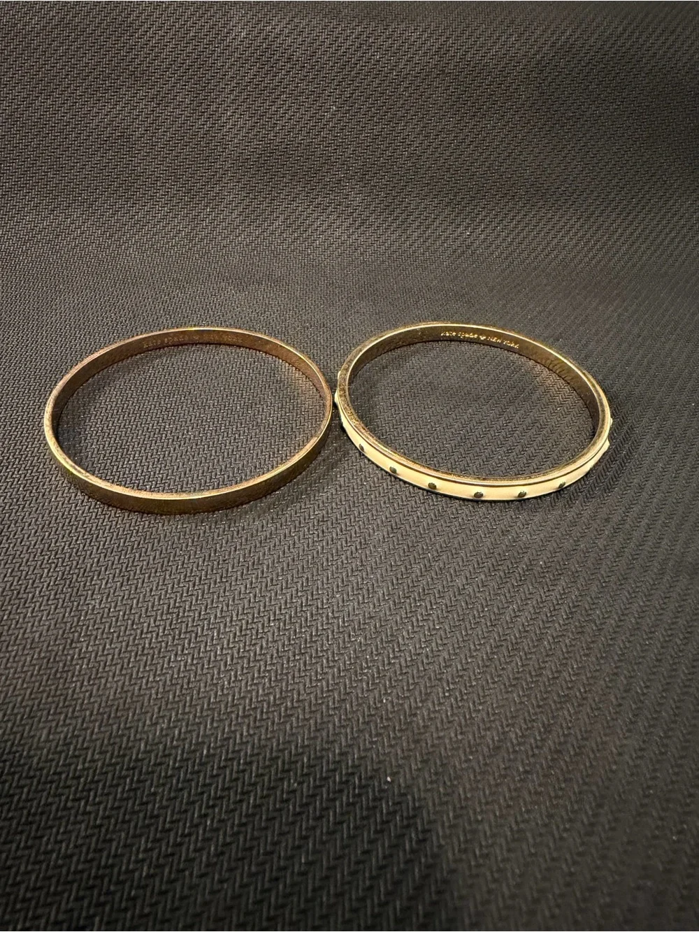 Kate Spade Gold-Tone Women's Bangle Bracelets - Set of 2 - Read —